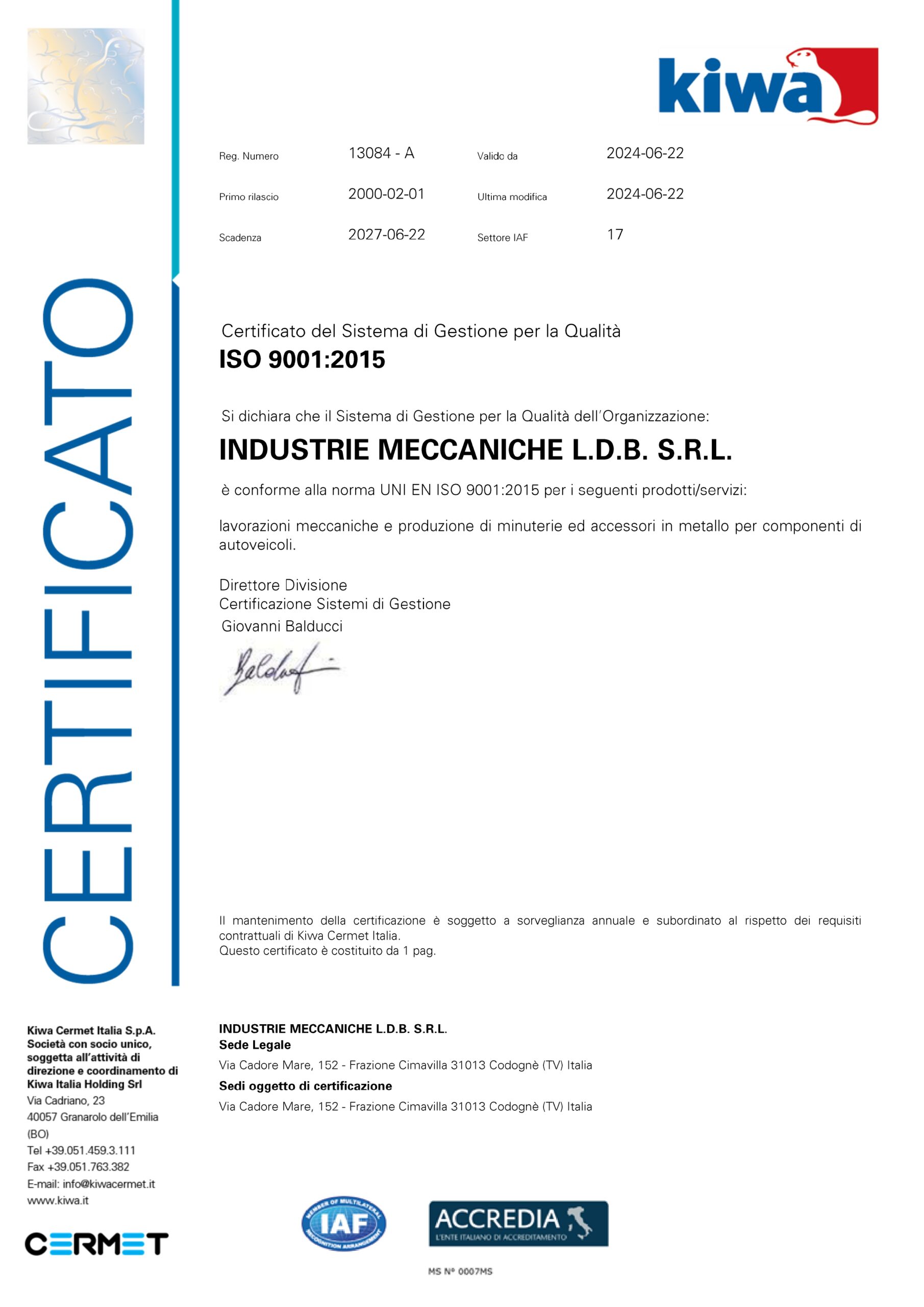 LDB certificate
